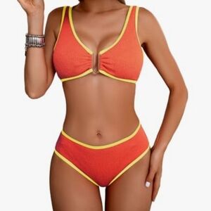 NWT swimall White & Black Triangle Bikini Set Sexy Two Piece Swimsuit, Size L